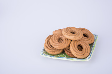 cookie or ring biscuits on a background.