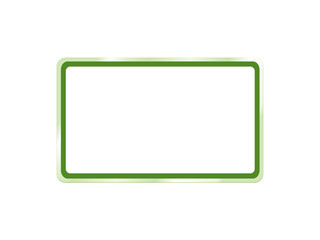 Green frame and empty sign broad on white background.