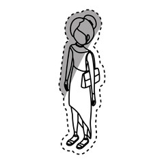 Young woman body complete icon vector illustration graphic design