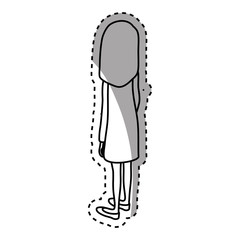 Young woman body complete icon vector illustration graphic design