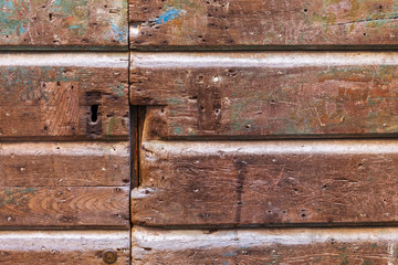 decorative detail of an old wooden door