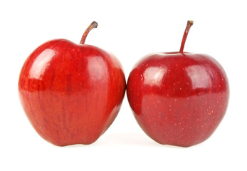 Two apples isolated on white background