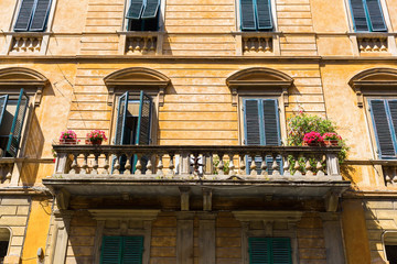 facade of a historic building in Lucca, Italy