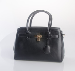 bag or black colour female bag on a background.