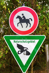 nature reserve sign in Germany