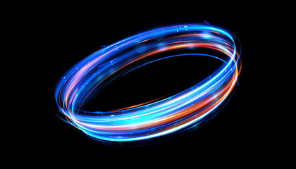 Glow effect. Ribbon glint. Abstract rotational border lines. Power energy. LED glare tape.
Luminous sci-fi. Shining neon lights cosmic abstract frame. Magic design round frame. Swirl trail effect.