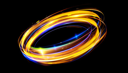 Glow effect. Ribbon glint. Abstract rotational border lines. Power energy. LED glare tape.
Luminous sci-fi. Shining neon lights cosmic abstract frame. Magic design round frame. Swirl trail effect.