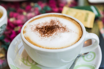 Cappuccino or latte coffee.