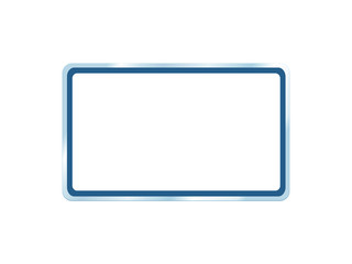 Blue frame and empty sign broad on white background.