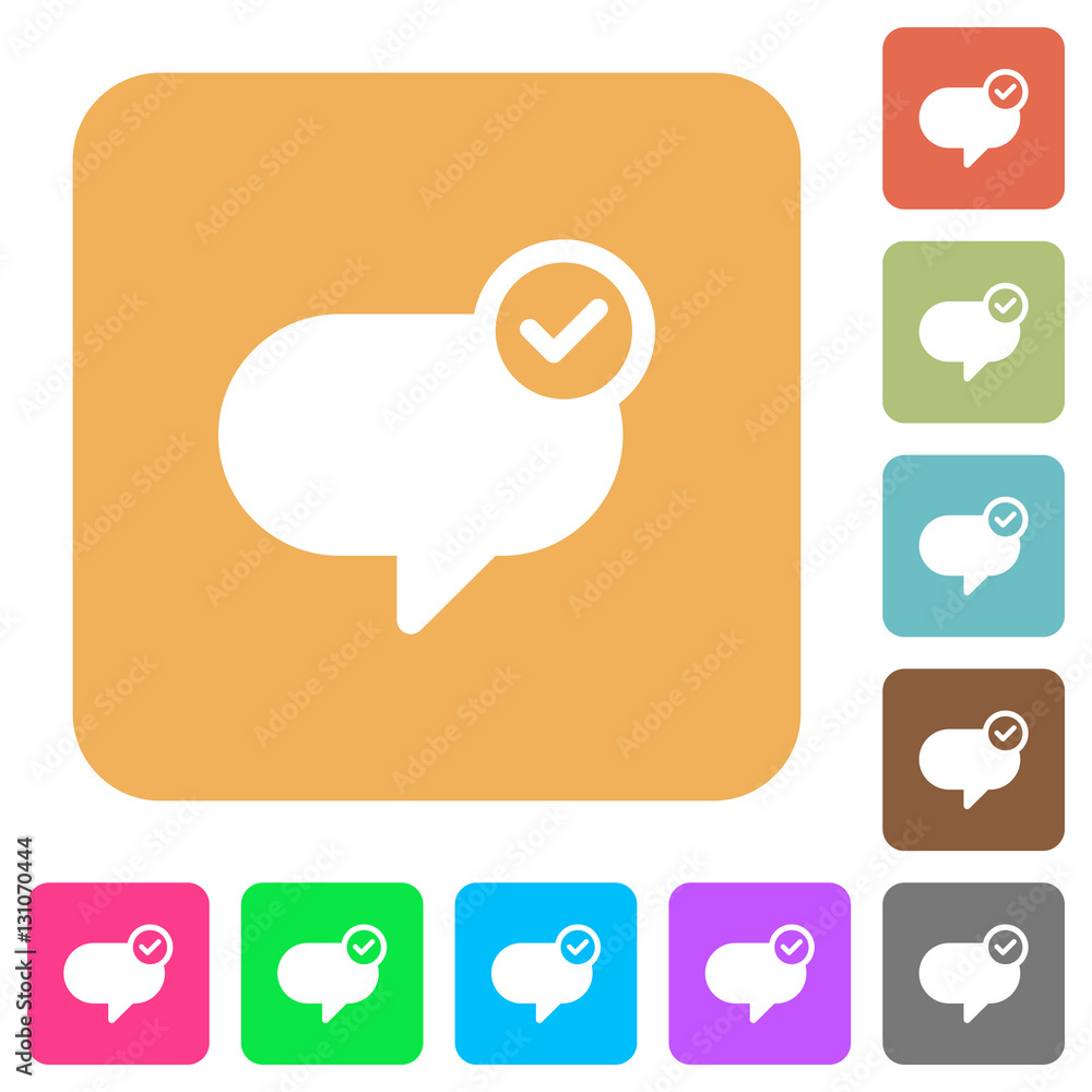 Poster message sent rounded square flat icons