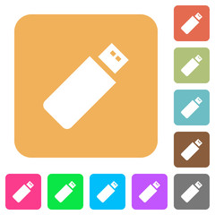 Pendrive rounded square flat icons