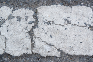 Old white line on the road texture.