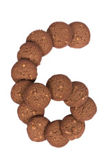 Chocolate cashew nut butter cookies stack in the form of the dig