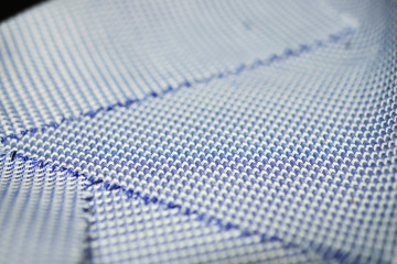 close up texture fabric blue and white of shirt