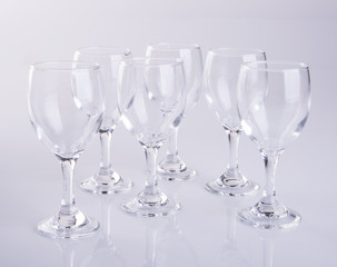 glass cup or empty glass cup on a background.