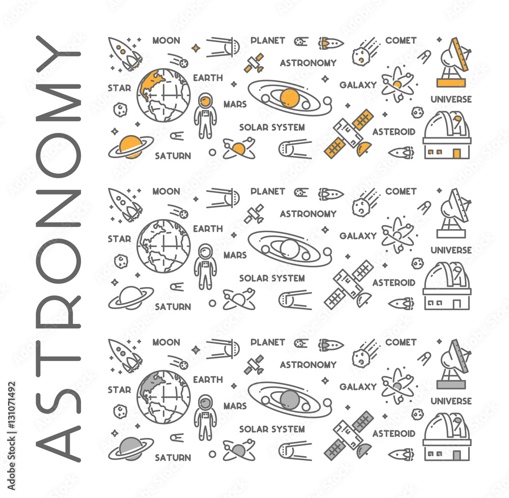 Wall mural vector line design concept for astronomy