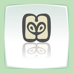 Vector outline apple slice fruit icon. Modern logo and pictogram.