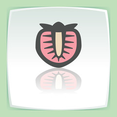 Vector outline strawberry fruit icon. Modern infographic logo and pictogram.
