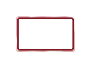Red frame and empty sign broad on white background.