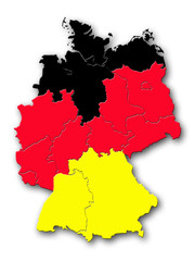 Deutschland, Landkarte, Landesfarben