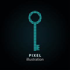 Key - pixel illustration.