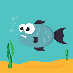piranha fish vector illustration