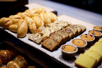 Assorted pastries in buffet