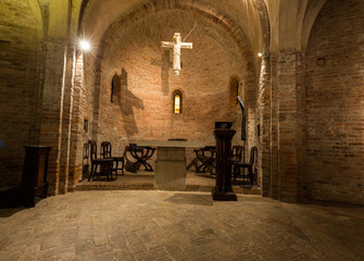 Interior of Rotonda di San Lorenzo in Mantua. Italy