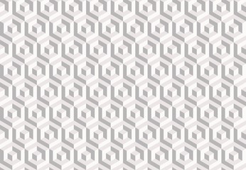 Vector seamless pattern. Modern stylish texture. Repeating geometric tiles. Grayscale cubes with volume effect.