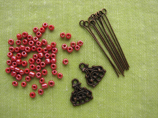 Beads and pieces for making earrings, handmade jewelry