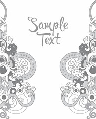 Abstract decorative background with patterns in the form of waves, curls in the Oriental style gray.