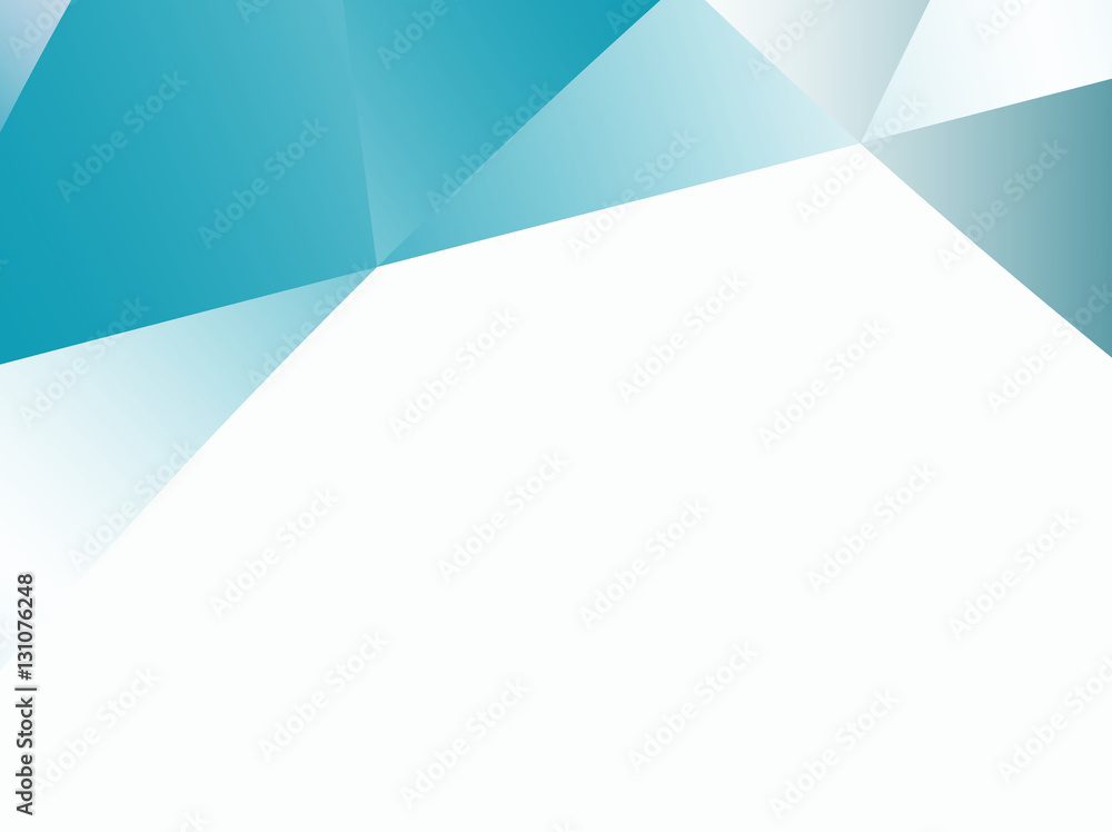 Wall mural abstract fractal background with irregular triangles pattern in teal and white gradients. text space