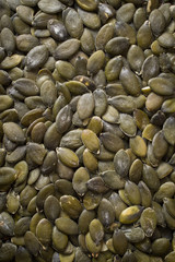 Background of pumpkin seeds. Top view