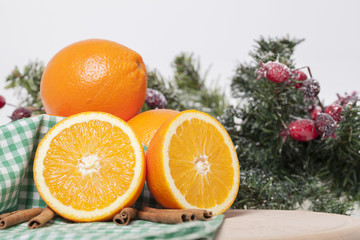 Oranges with cinnamon