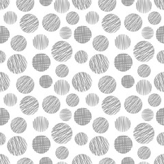 Seamless vector  geometrical pattern with circle Greypastel  endless background with  hand drawn textured geometric figures Graphic  illustration Template for wrapping, web backgrounds, wallpaper