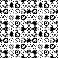 Seamless vector geometrical pattern. Endless black and white background with hand drawn squares. Graphic illustration. Print for cover, fabric, wrapping, background.
