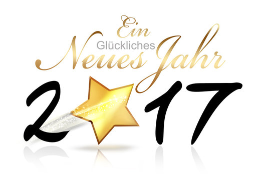 Neujahrsgruß 2017 mit Sternschnuppe