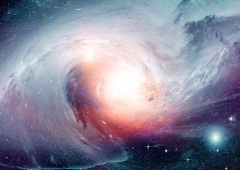 Stars, dust and gas nebula in a far galaxy