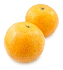 Two Ripe Sweet Oranges on White Background