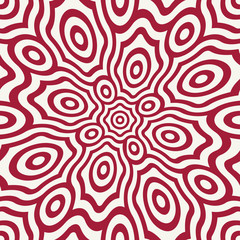 Abstract geometric hipster fashion pillow floral trippy red pattern