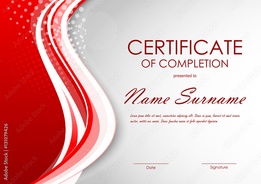 Poster certificate of completion template