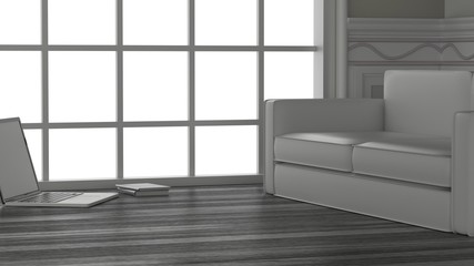 interior room 3d render