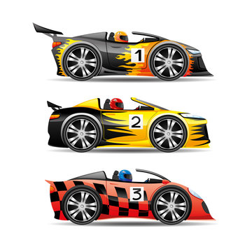 Racing cars.