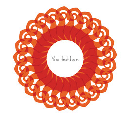 Decorative, unusual, round frame with empty place for your text. Vector illustration for your design.