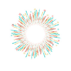 Obraz premium Vector firework element on a white background with stars.