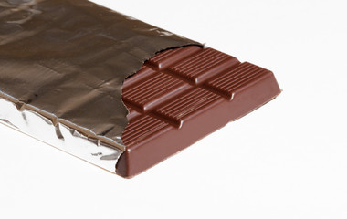Chocolate bar isolated on white background