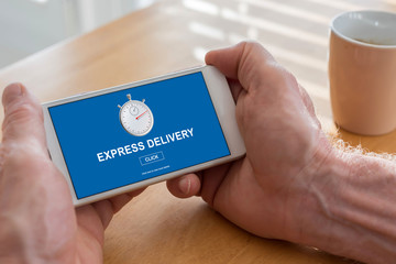 Express delivery concept on a smartphone
