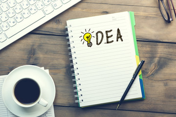 idea write on notepad