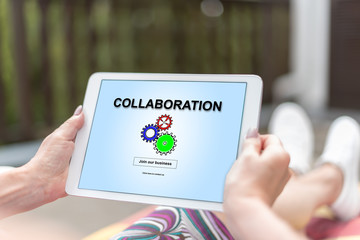 Collaboration concept on a tablet