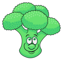 Fresh broccoli cartoon